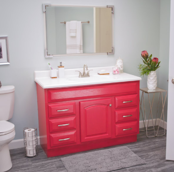 Modernize your vanity with a trending color to make your mirror – and your beautiful reflection – stand out.