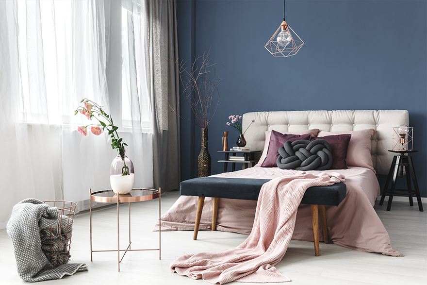 A guest bedroom painted in Waterloo.
