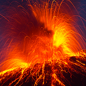 An erupting volcano