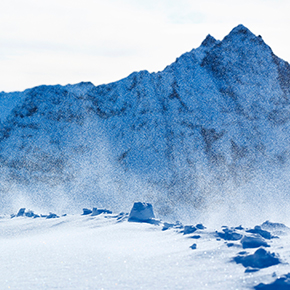 A snowy mountain